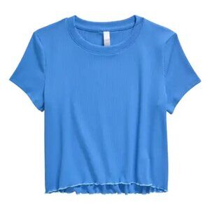 Zella Girl Kids' Fit & Flare Rib Blue Leggings and Top T-Shirt Set Size 8-10